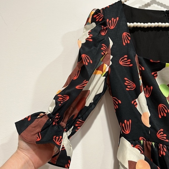 Hutch vintage beehive sunglass retro ladies maxi Dress Sz 8 ModCloth Belted new - Picture 4 of 11